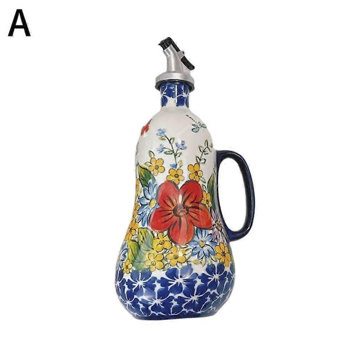 Recipient ceramic pentru ulei 700ml multicolor