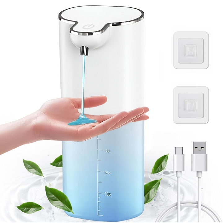 Automatic Liquid Soap Dispenser Automatic Liquid Soap Dispenser 400ml Capacity 4 Foam Speeds 0.25s Rechargeable Design Wall or Countertop Mounting IPX5 Waterproof White