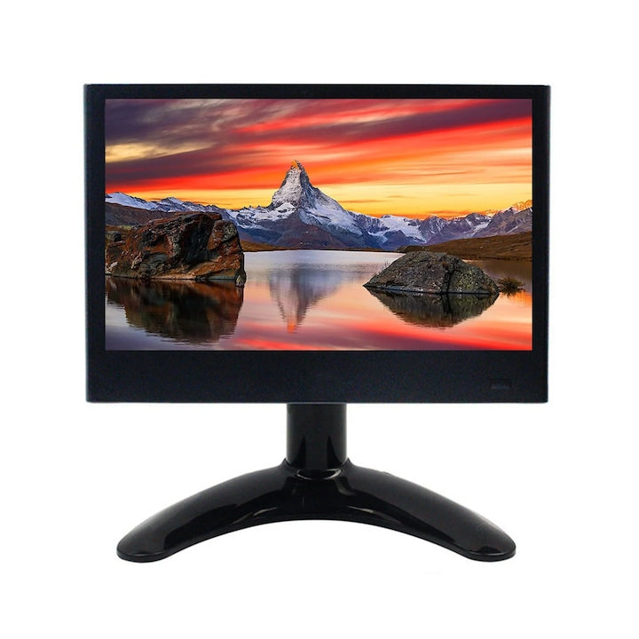 YANYXR 7 inch HD Portable Monitor, Black, 1024x600, with Speakers, HDMI, complete set