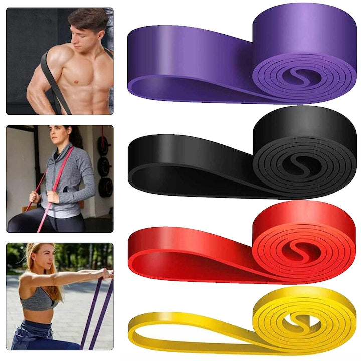 Set De Benzi De Rezistenta  4 Benzi De Fitness  Banda De Tractiune Banda De Fitness  Benzi De Tractiune Pentru Stretching  Antrenament De Forta  Dezvoltarea Musculaturii  Antrenament Acasa