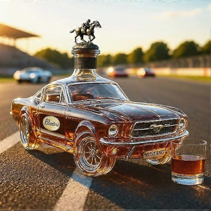 Whiskey decanter, modern design, car model, durable glass