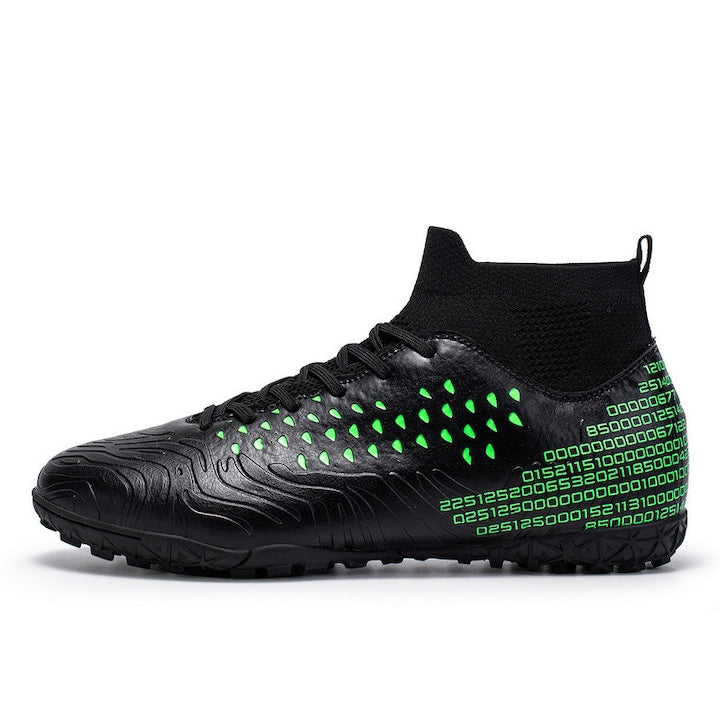 Chelfonds - Kids' Football Boots with TF Stud Sole, Unisex, Black-Green, 12 interest-free installments