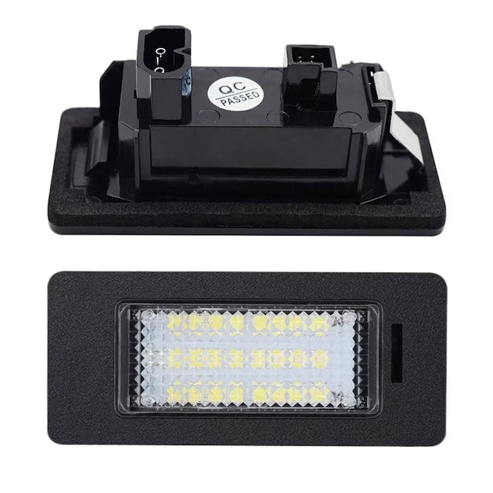 Set 2 buc Lampa numar LED ，Lampi Numar LED Canbus fara eroare BMW E39  E60  E61  E90  E91  E92  E93  E81  E82  X1/ E84  X5/E70  X6/E71，AjieQaQ  alb  6000K  negru
