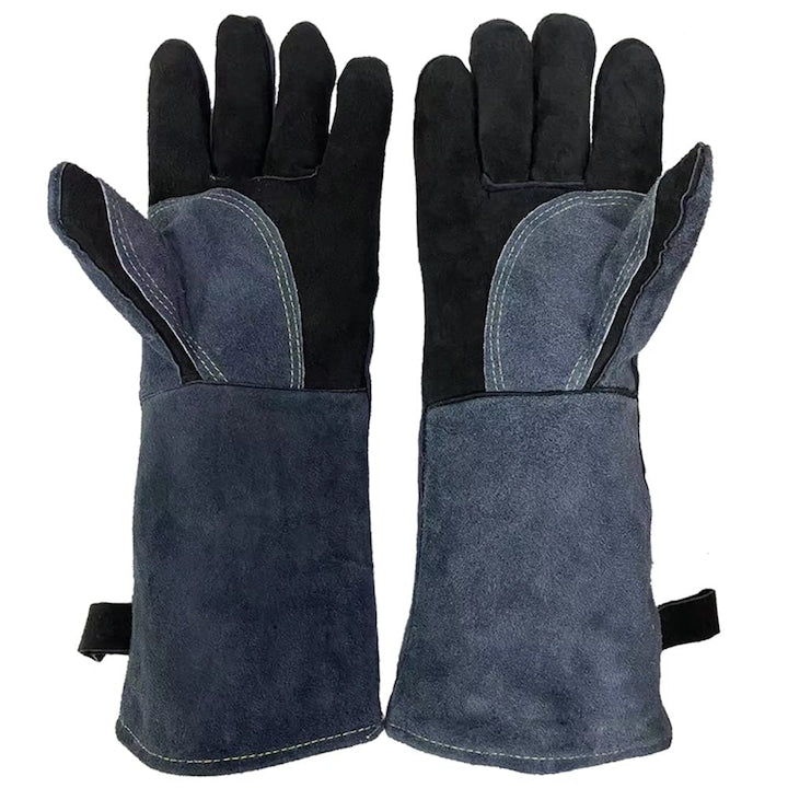 Set 2 Manusi Termorezistente  SANSES  pentru Gratar  Cuptor Bucatarie  Sudura  din Piele  Rezistente la Caldura 932°C