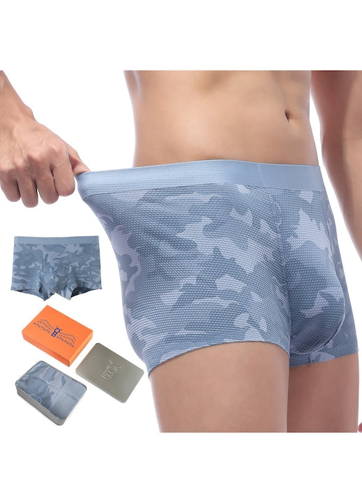 OEM - Boxeri barbati cu model camuflaj  Albastru