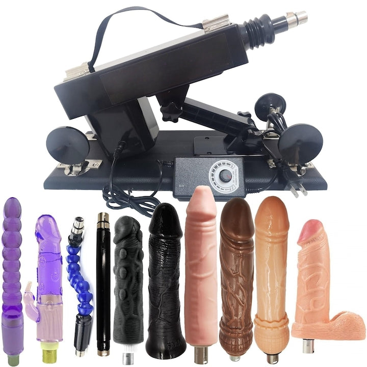 Masina de sex  WALALLA  echipament sexual electric  cu diferite vibratoare  WALALLA  unghiuri reglabile  cu regulator de viteza  portabil  usor de depozitat si curatat  4 ventuze  functionare silentioasa