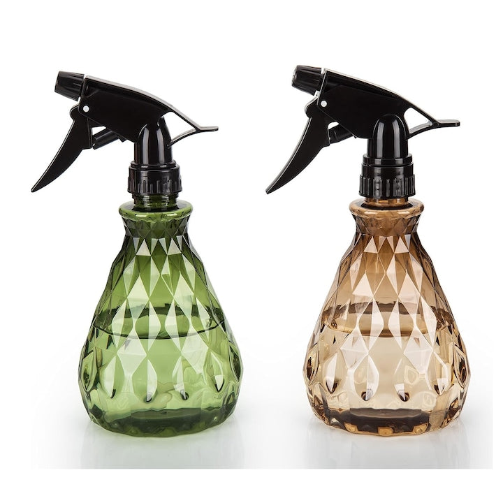 Set 2 Recipient cu pulverizator  capacitate 500ml  duza reglablia  din plastic PET excelent  pulverizare fina  OUYLAF  verde/galben