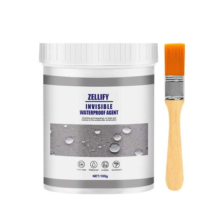 Adeziv Impermeabil Transparent pentru Etansare  Etansant Izolator Rezistent la Apa  Agent Hidroizolator pentru Multiple Suprafete  Adeziv Uscare Rapida si Uniforma  Sigiliu Anti-Scurgeri Invizibil Impermeabil si Universal  Pensula Inclusa  ZELLIFY  100g