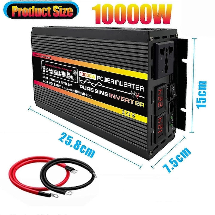 Pure sine wave power inverter 3000W 10000W digital multi-voltage 12V-60V 220V