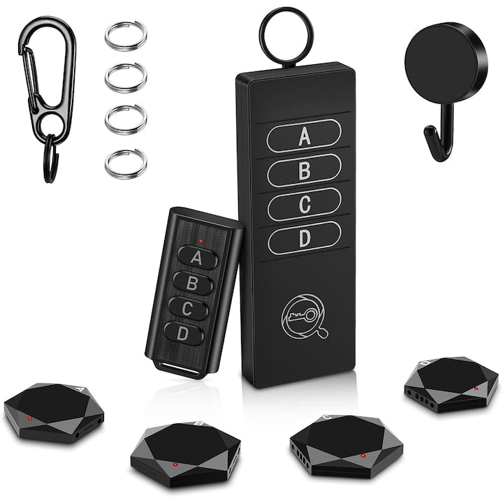 Set dispozitive anti-pierdere WALALLA  sunet 85dB  raza 50m  4 receptori  2 transmitatoare  multicolor