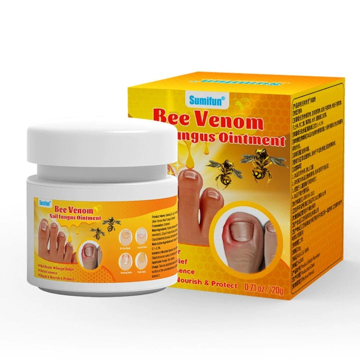 Crema pentru tratarea ciupercilor unghiilor cu venin de albine  care contine menta  sophora flavescens  antifungic  tratament paronichie  tinea unguium  unghii incarnate  unghii moi  pentru cresterea si repararea unghiilor  20g