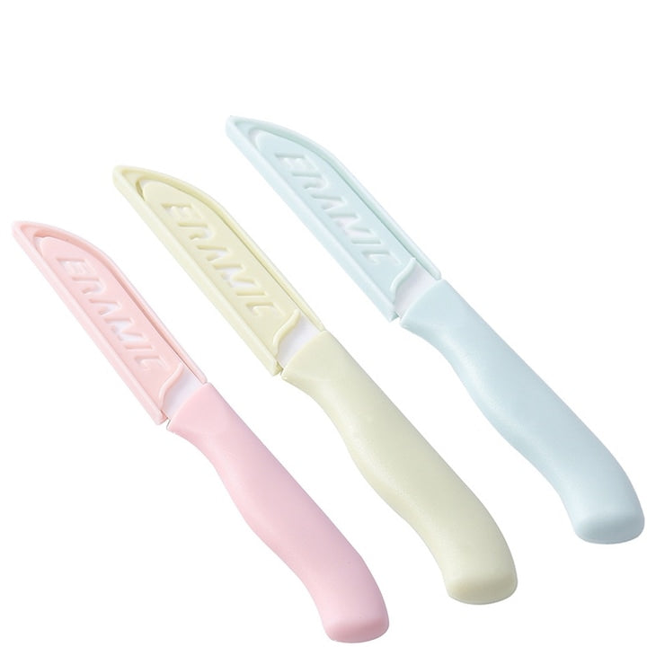 Set 3 Cutit fructe/legume  Ceramica  Portabil  lama 80mm  Multicolor