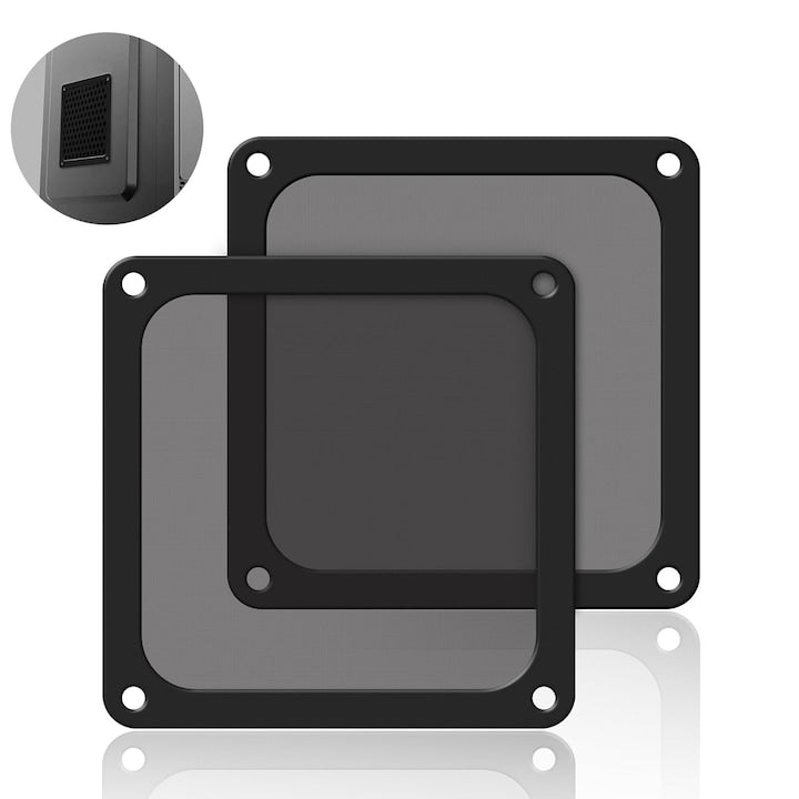 2-Pack Magnetic PC Fan Filter 120mm Dustproof Black
