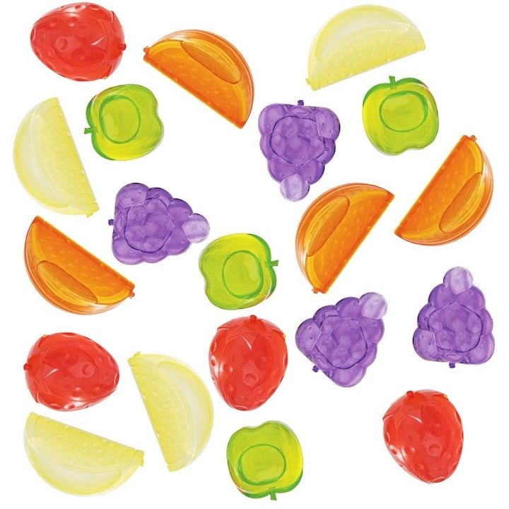 Set 20 cuburi reutilizabile pentru racirea bauturii  Orion  Model fructe  Plastic  Multicolor
