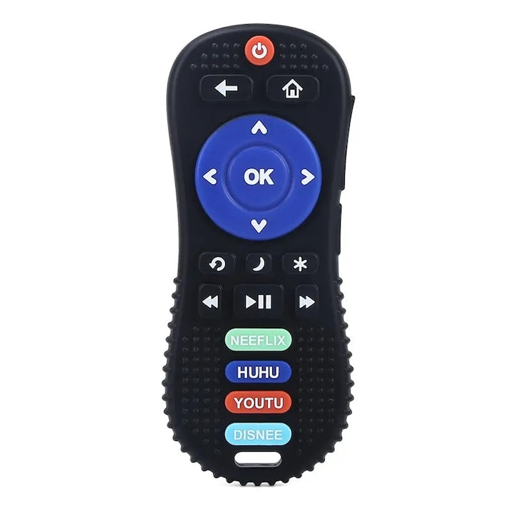 Teething toy, silicone, remote control shape, black, 6 months - 2 years