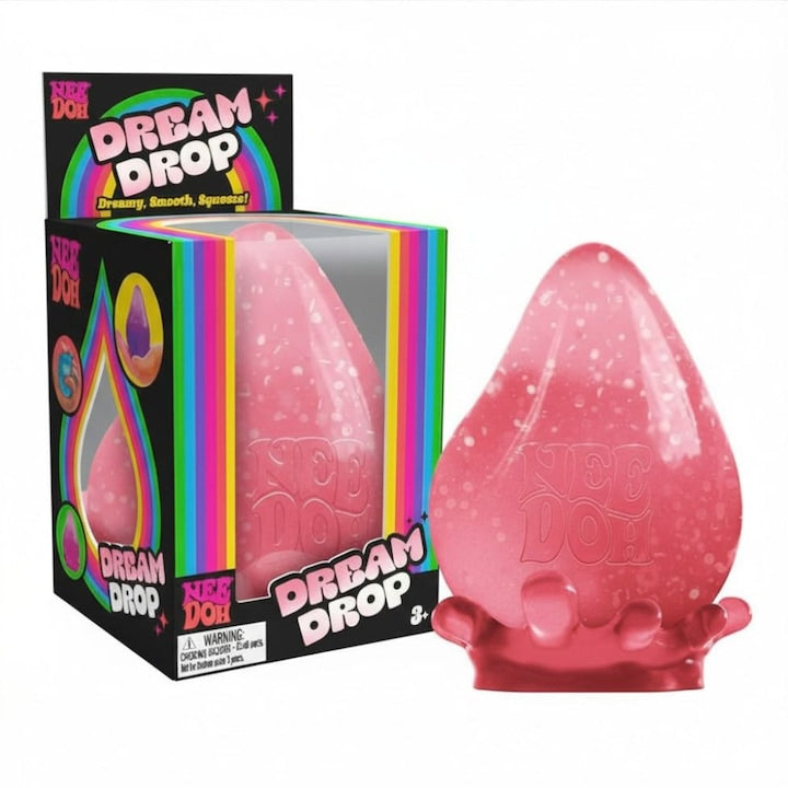 Jucarie antistres NeeDoh Dream Drop  jucarie senzoriala squishy pentru copii si adulti  ROSU  8.2 cm