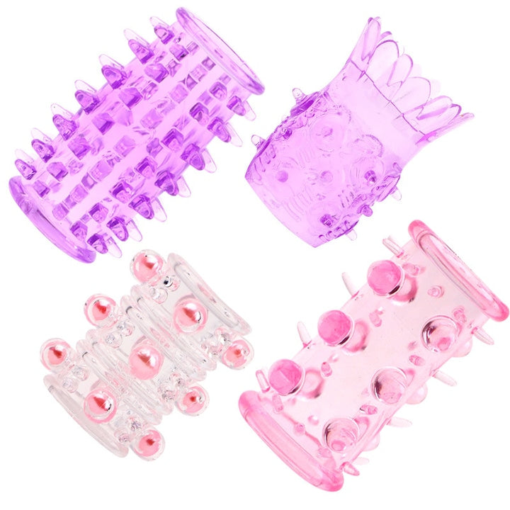 Set 4 Mansoane pentru Penis  foarte flexibil3  stimulare G-spot  silicon