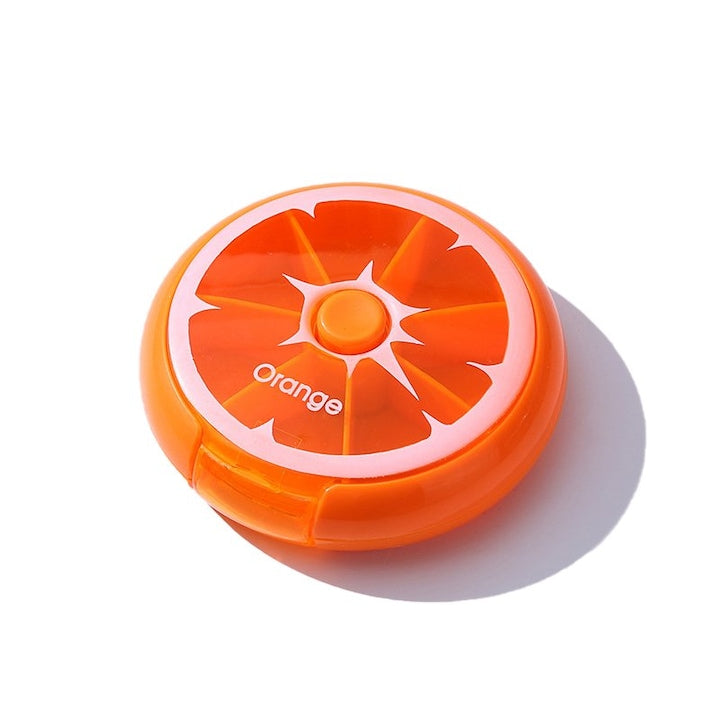 ZOUN Pill Organizer, orange shape, 7 compartments, Press Fit, ABS, orange