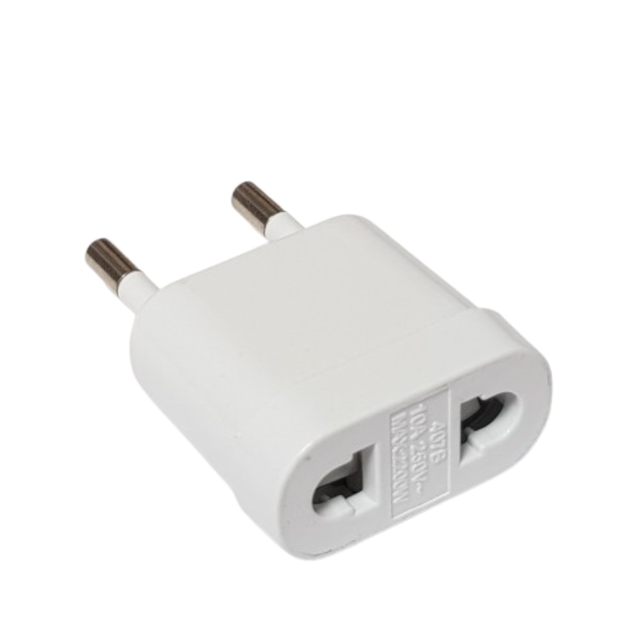 Adaptor priza China  America  Japonia la Europa  10A  stecher CN  USA  JP la Eu  alb  Nafpro