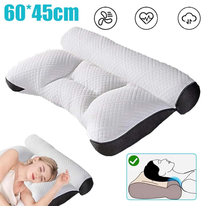 Deep Sleep Pillow, Orthopedic Neck Support Pillow, Ergonomic Neck and Shoulder Pillow, For Side, Back, and Stomach Sleepers, Cervical Pillow with Breathable Cover, 60x45cm