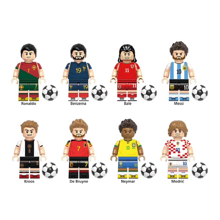 Set de 8 figurine fotbal  Chelfonds  PVC durabil  multicolor  4 cm