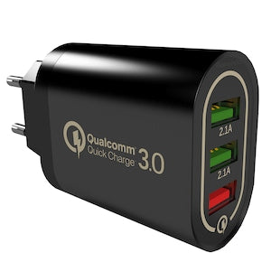 Incarcator Retea 3x USB Ultra Fast Charge Qualcomm 3.0 cu Multiple Protectii  Negru - Original Deals