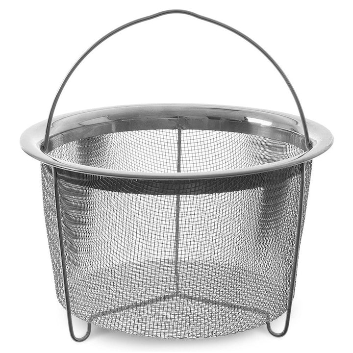 Cos Pentru Prajit Cartofi  Orion  21.5x13 cm  Fabricat Din Otel Inoxidabil  Maner Practic  Picioare Utile  Utilizare Universala  Argintie