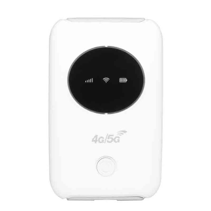 4G LTE Wireless Router Rqiurpn SIM Slot Multiple Connections LCD Screen Portable 3200mAh White