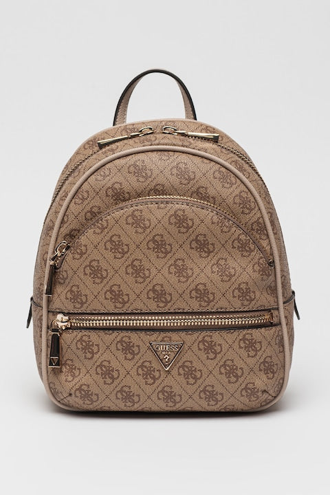 GUESS - Rucsac mic cu model monograma Manhattan II  Maro taupe 12 rate cu 0% dobândă