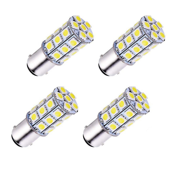 Set 4 becuri LED BA15D 27 SMD alb rece 20x48.5mm 12V