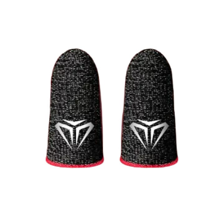 Set 2 x Degetare gaming profesionale  model Spider  Fibra Silver Superfina  raspuns instant  pentru telefon / tableta  antitranspiratie  Pubg Fortnite Call of duty  Rosu