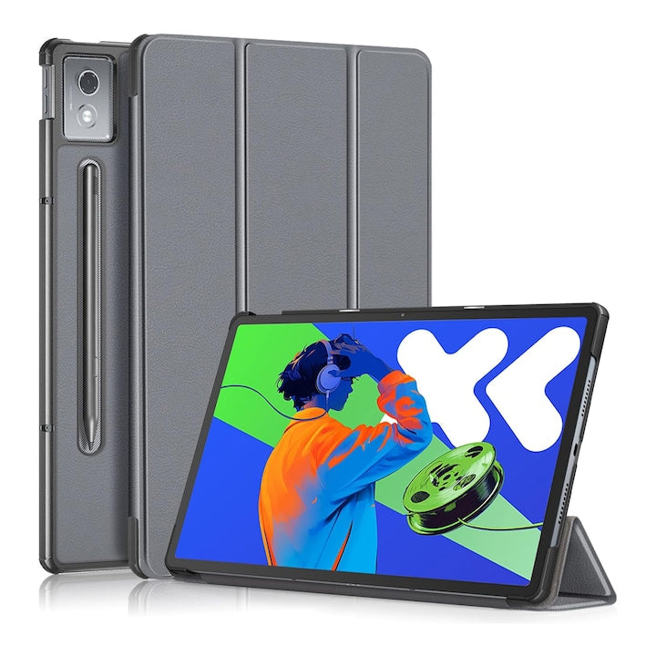 Husa tableta pentru  Lenovo Idea Tab Pro 12.7 inch 2025  TB-373FU/TB-373ZC/TB-375FC  auto functie sleep/wake tip stand  Gri