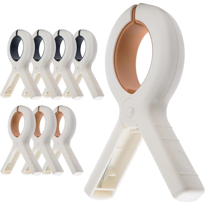 Set 8 clesti prosop plaja  Plastic  Rezistente la Vant  plastic rezistent  12cm  YQLAFT (Albastru si kaki)