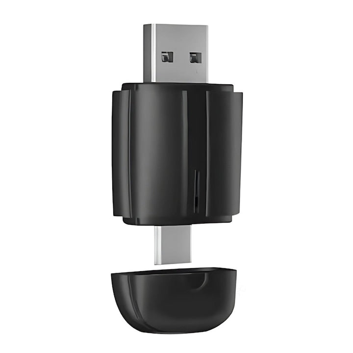 Adaptor Mini Wireless CarPlay & Android Auto E-Boda AA20  reconectare automata  modulul W-iFi de 5GHz  Bluetooth 5.3 compatibil USB normal sau USB tip C  multifunctional compatibil iOS si Android  Negru