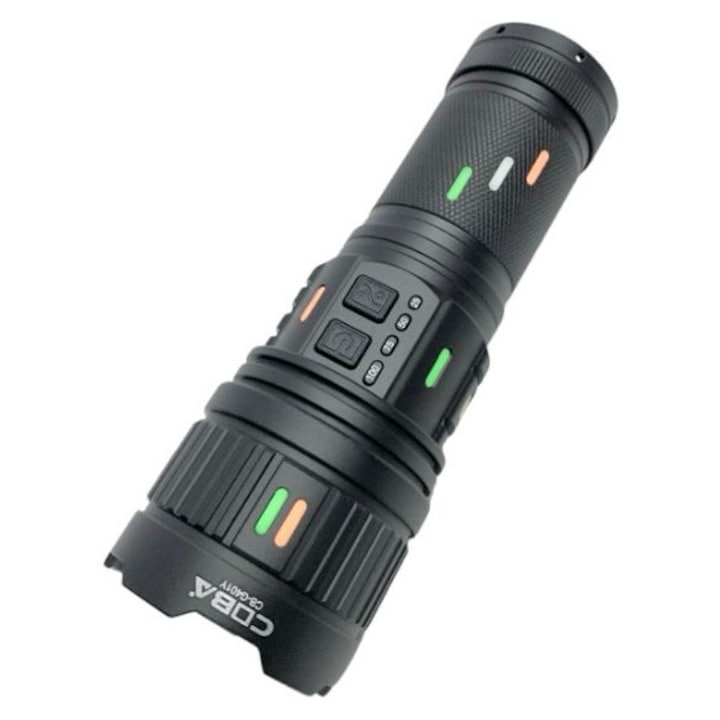Lanterna profesionala LED puternica COBA CB-G401Y cu zoom telescopic  300w  3000m raza de actiune