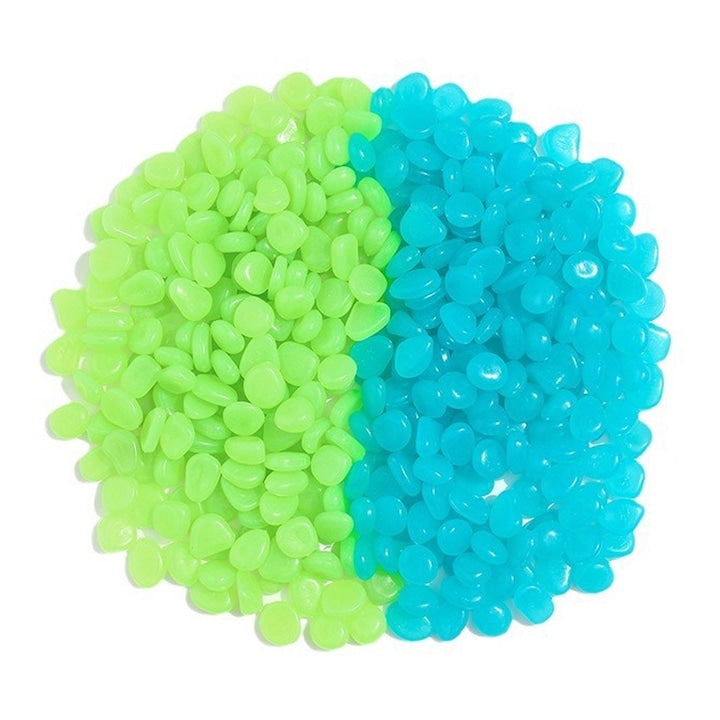 Set of 200 Rqiurpn Garden Decoration Luminous Pebbles, Resin, 2cm, Blue