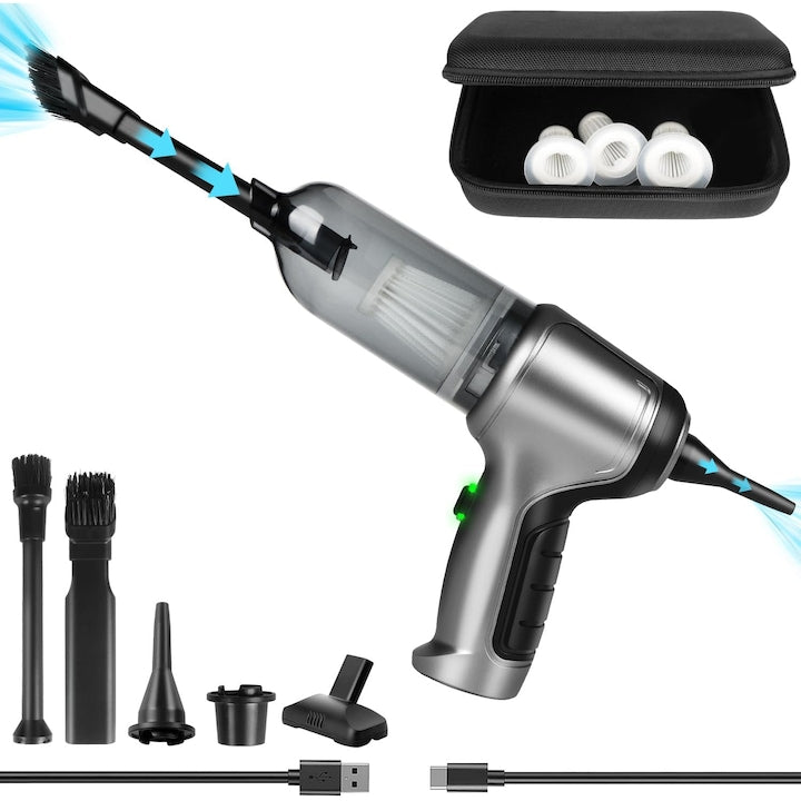 Aspirator portabil  WALALLA  3-in-1  12000PA  0.2l  Negru