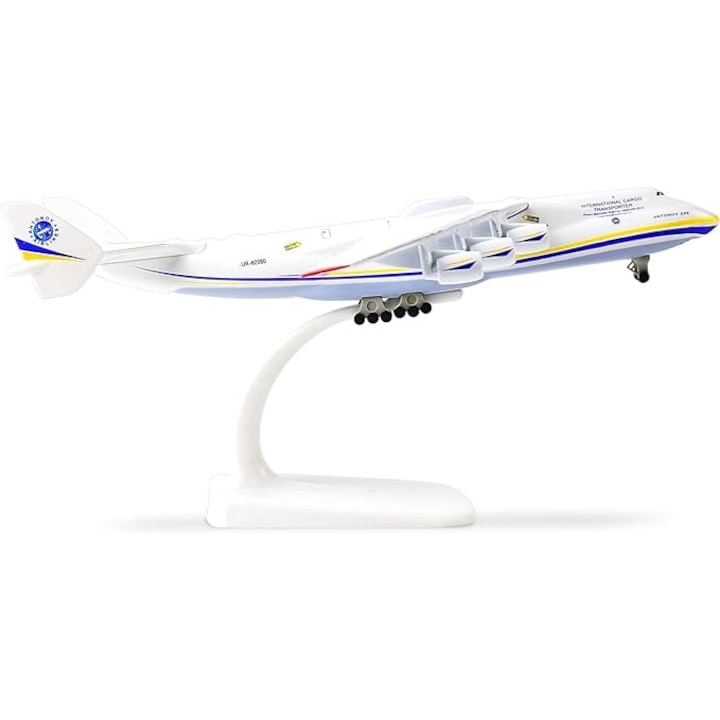 Macheta avion Antonov Mriya AN-225，Model de avion din metal cu ecran cm，Alb