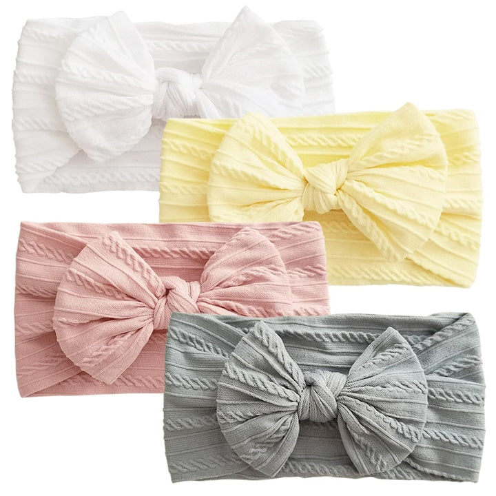 JENUOS - Set 4 bentite pentru copii  decor arc  18 x 9 elastice  din bumbac  0-3 ani  Multicolor