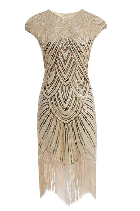 MENGMIAN - Rochie retro de paiete  petrecere de dans  broderie ciuperci  auriu  Auriu 12 rate cu 0% dobândă