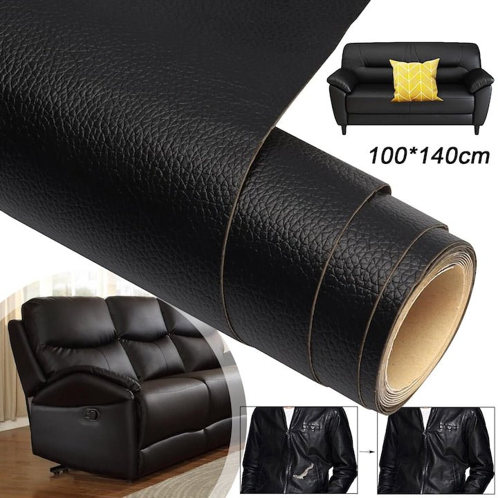 Self-adhesive repair kit, black, 100x140cm, eco-leather, waterproof