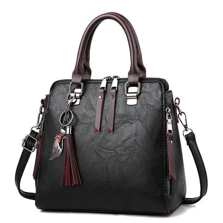 OEM - Women's Handbag, Cat Pendant, Black