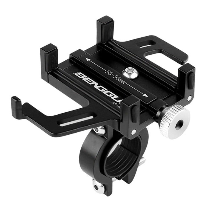 Suport telefon pentru bicicleta/motocicleta  Aliaj de aluminiu  Negru