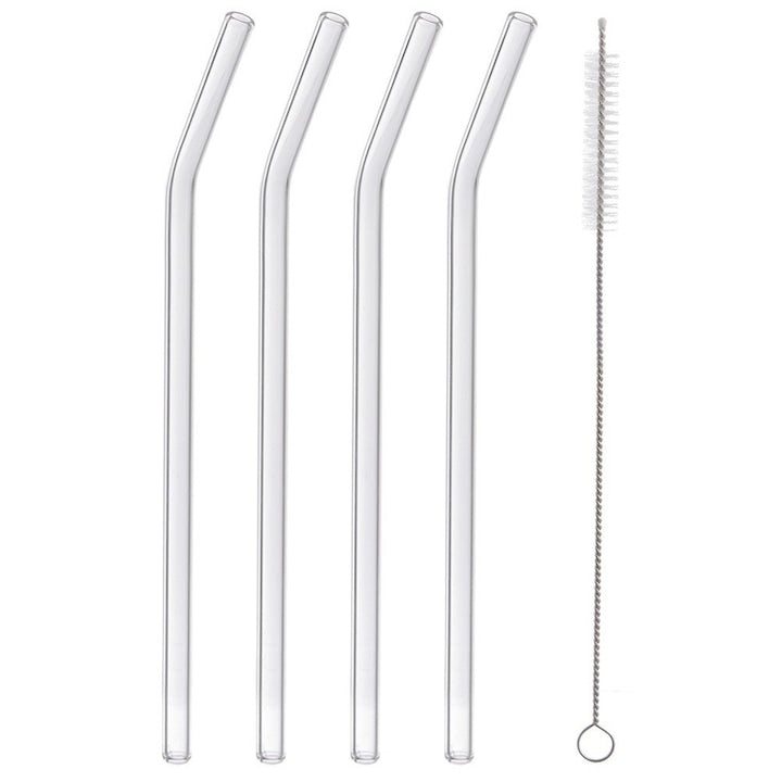 Set Pai Din Sticla Cu Perie  Orion  5 Elemente  20x05 cm  Sticla  Reutilizabile  Usor De Curatat  Ideale Pentru Bauturi Rec Si Calde  Transparent