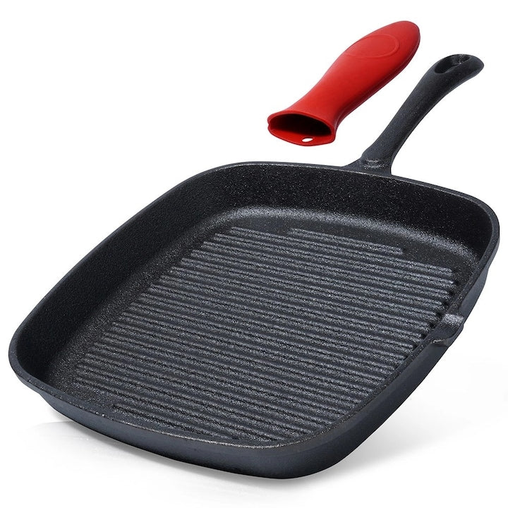 Vilde Cast Iron Grill Pan, black, 24.5x24x38.5cm