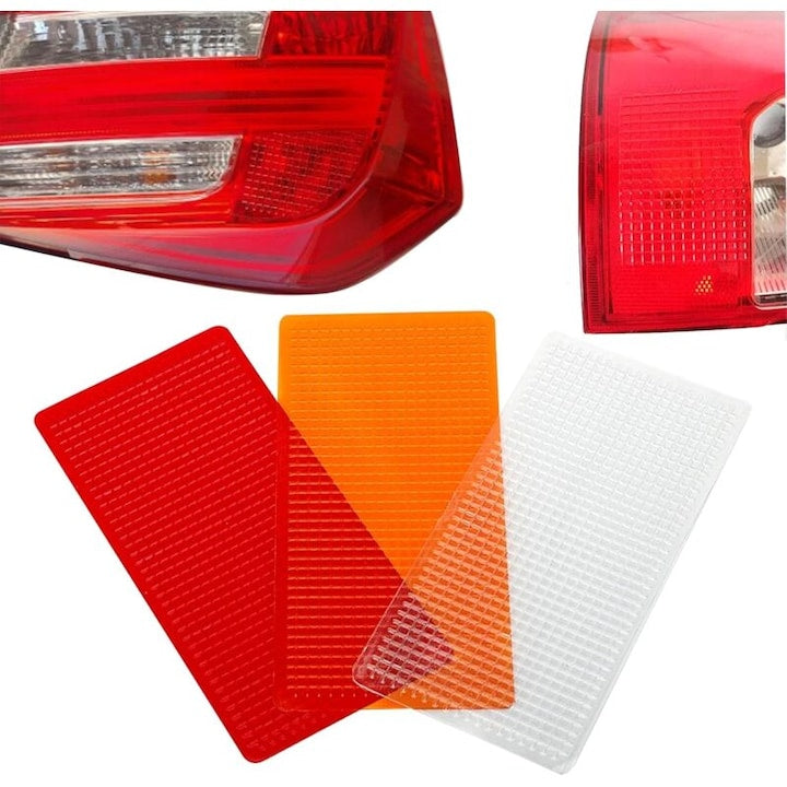 Kit de reparare a lentilelor auto  3 piese  rosu  chihlimbar  transparent  192x95mm