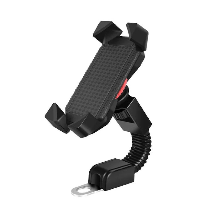 Suport telefon motocicleta YANYXR BCS3242125  prindere pe oglinda retrovizoare  reglabil cu rotire 360° pentru telefoane 3 5–5 inch  negru