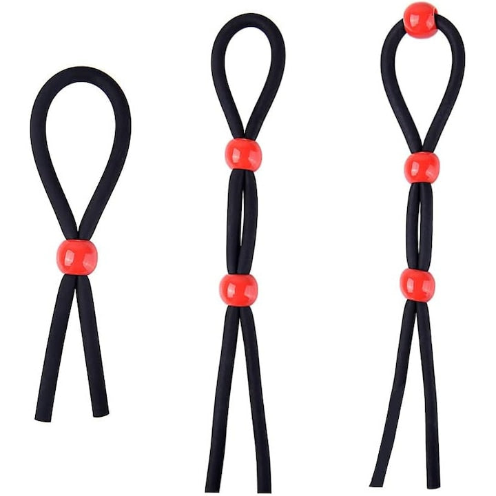 Set 3 inele din penis silicon Nybgyy  3 dimensiuni  pentru imbunatatirea erectiei  negru