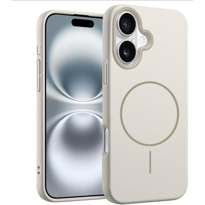 Set 2 Huse Magnetice PsAyl pentru iPhone 14  Protectie Antisoc  Alb  TPU