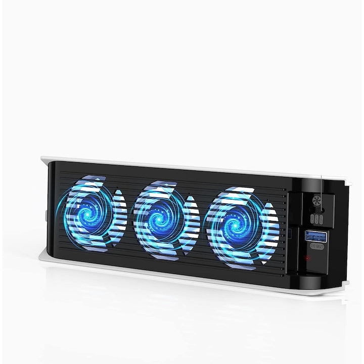 PS5 Cooling Fan USB Port LED Light White